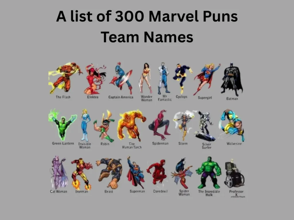 Marvel Puns Team Names