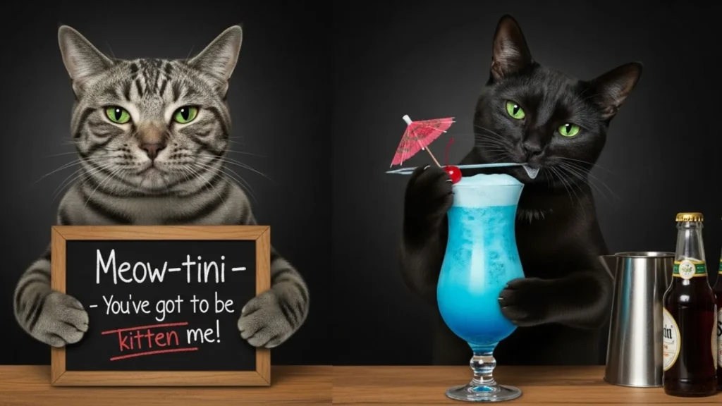 Cat Cocktail Puns